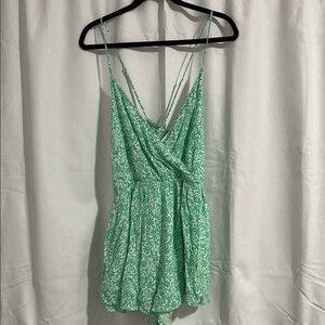 American eagle green floral romper